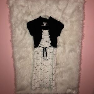 White and Black Sequined dress